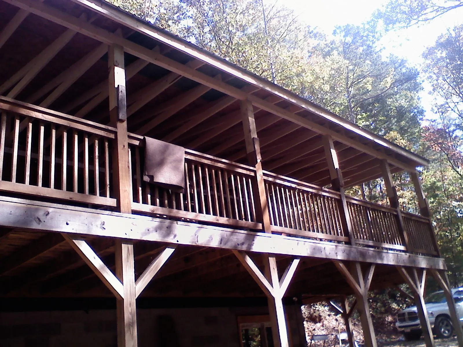 Timber framing under a new elevated porch and deck — Roof Leak Repair in West Leyden by Roofing Brothers